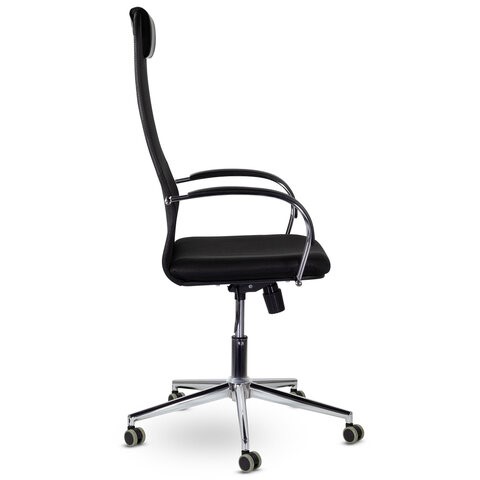 Офисное кресло Brabix Premium Pilot EX-610 CH (хром, ткань-сетка, черное) 532417 в Серпухове - изображение 1