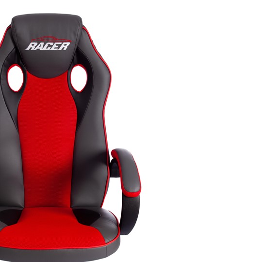 Компьютерное кресло RACER GT new кож/зам/ткань, металлик/красный, арт.13249 в Москве - изображение 6