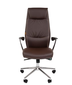 Кресло компьютерное CHAIRMAN Vista Экокожа премиум коричневая (vista) в Одинцово - предосмотр 3
