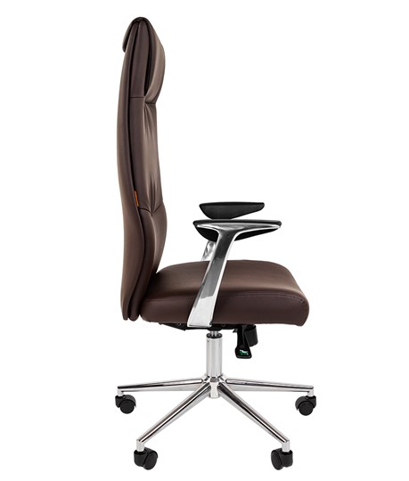 Кресло компьютерное CHAIRMAN Vista Экокожа премиум коричневая (vista) в Химках - изображение 4