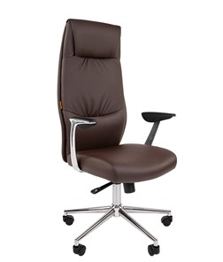 Кресло компьютерное CHAIRMAN Vista Экокожа премиум коричневая (vista) в Одинцово - предосмотр 2