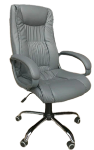 Офисное кресло ELLY (CHR68) экокожа ECO-70, серая в Химках