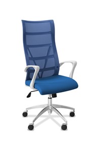 Кресло для руководителя Топ X белый каркас, сетка/ткань TW / синяя/голубая в Москве