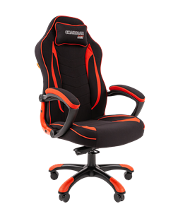 Кресло игровое CHAIRMAN GAME 28 Полиэстер комбинированная ткань красный/черный в Подольске