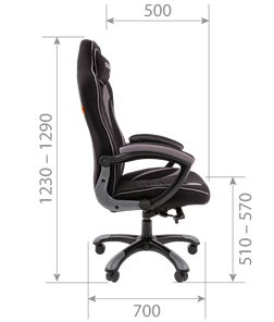 Кресло игровое CHAIRMAN GAME 28 Полиэстер комбинированная ткань серый/черный в Москве - предосмотр 2