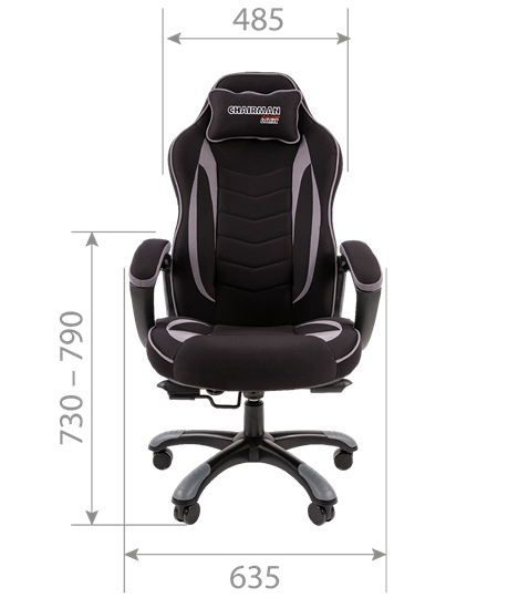 Кресло игровое CHAIRMAN GAME 28 Полиэстер комбинированная ткань серый/черный в Москве - изображение 3