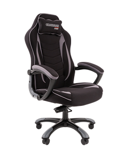 Кресло игровое CHAIRMAN GAME 28 Полиэстер комбинированная ткань серый/черный в Серпухове