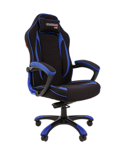 Кресло игровое CHAIRMAN GAME 28 Полиэстер комбинированная ткань синий/черный в Серпухове