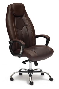 Кресло BOSS Lux, кож/зам, коричневый/коричневый перфорированный, арт.9816 в Москве