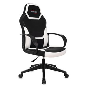 Кресло офисное BRABIX "Alpha GM-018", ткань/экокожа, черное/белое, 532640, GM-018_532640 в Подольске