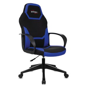 Кресло офисное BRABIX "Alpha GM-018", ткань/экокожа, черное/синее, 532638, GM-018_532638 в Москве