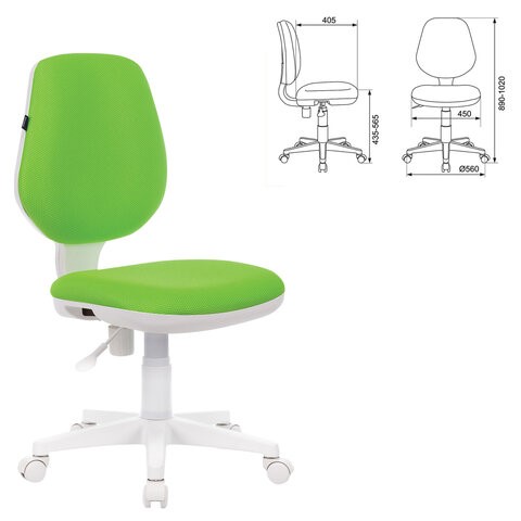 Офисное кресло Brabix Fancy MG-201W (без подлокотников, пластик белый, салатовое) 532414 в Подольске - изображение 4