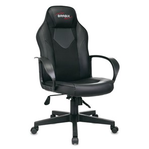 Кресло офисное BRABIX "Game GM-017", экокожа/ткань, черное, 532641, GM-017_532641 в Подольске