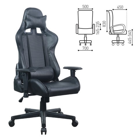 Офисное кресло Brabix GT Carbon GM-115 (две подушки, экокожа, черное) 531932 в Москве - изображение 15
