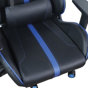 Кресло офисное BRABIX "GT Carbon GM-120", две подушки, экокожа, черное/синее, 531930 в Подольске - предосмотр 10