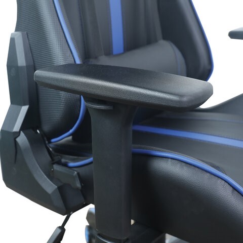 Кресло офисное BRABIX "GT Carbon GM-120", две подушки, экокожа, черное/синее, 531930 в Подольске - изображение 12