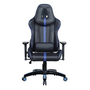 Кресло офисное BRABIX "GT Carbon GM-120", две подушки, экокожа, черное/синее, 531930 в Москве - предосмотр 3