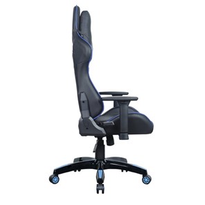 Кресло офисное BRABIX "GT Carbon GM-120", две подушки, экокожа, черное/синее, 531930 в Москве - предосмотр 4