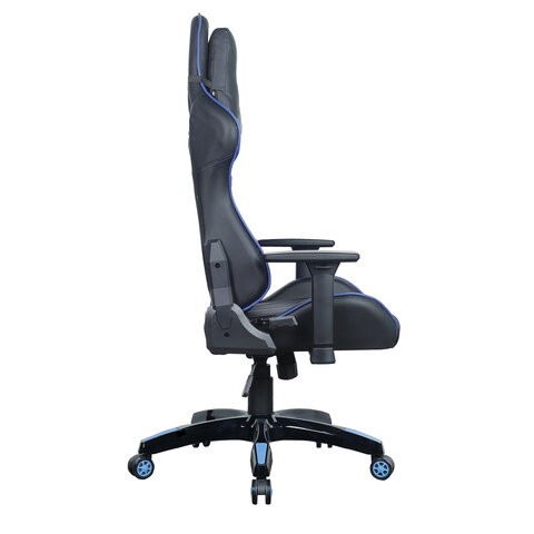 Кресло офисное BRABIX "GT Carbon GM-120", две подушки, экокожа, черное/синее, 531930 в Москве - изображение 4