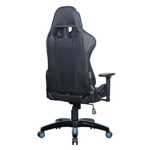 Кресло офисное BRABIX "GT Carbon GM-120", две подушки, экокожа, черное/синее, 531930 в Подольске - изображение 5