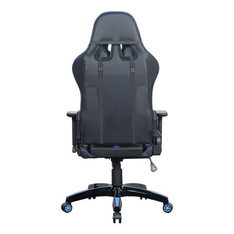 Кресло офисное BRABIX "GT Carbon GM-120", две подушки, экокожа, черное/синее, 531930 в Подольске - изображение 6