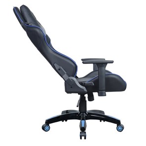 Кресло офисное BRABIX "GT Carbon GM-120", две подушки, экокожа, черное/синее, 531930 в Москве - предосмотр 7