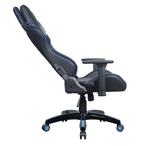 Кресло офисное BRABIX "GT Carbon GM-120", две подушки, экокожа, черное/синее, 531930 в Подольске - изображение 7