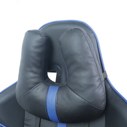 Кресло офисное BRABIX "GT Carbon GM-120", две подушки, экокожа, черное/синее, 531930 в Подольске - изображение 8