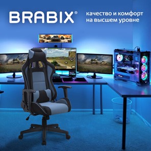 Кресло Brabix GT Racer GM-100 (две подушки, ткань, черное/голубое) 531818 в Москве - предосмотр 7