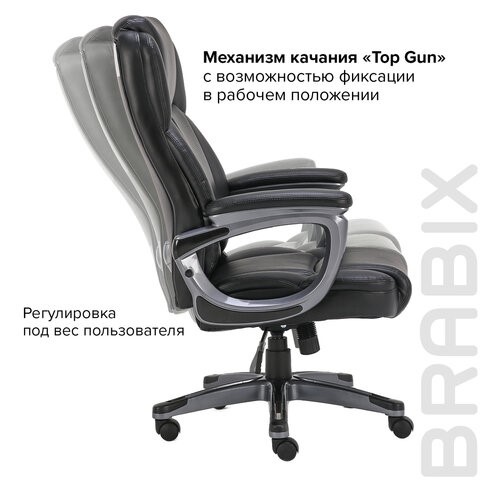 Кресло Brabix Premium Favorite EX-577 (пружинный блок, рециклированная кожа, черное) 531934 в Одинцово - изображение 18