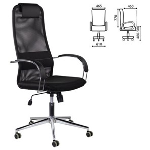 Офисное кресло Brabix Premium Pilot EX-610 CH (хром, ткань-сетка, черное) 532417 в Серпухове - предосмотр 6