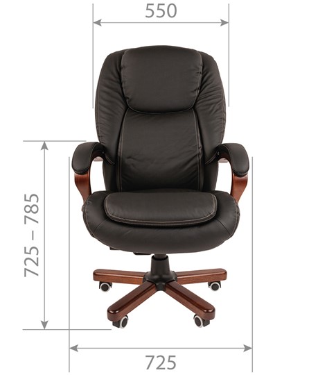 Офисное кресло CHAIRMAN 408 кожа черная в Подольске - изображение 1