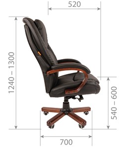 Офисное кресло CHAIRMAN 408 кожа черная в Подольске - предосмотр 2