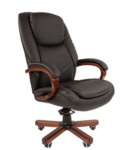 Офисное кресло CHAIRMAN 408 кожа черная в Коломне