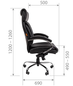 Кресло компьютерное CHAIRMAN 423 Экокожа черная в Подольске - предосмотр 4