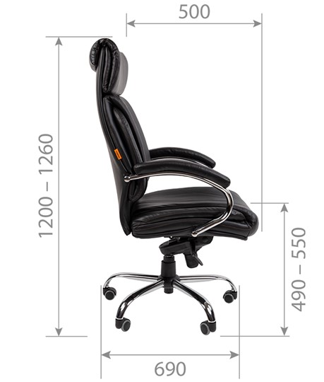 Кресло компьютерное CHAIRMAN 423 Экокожа черная в Подольске - изображение 4