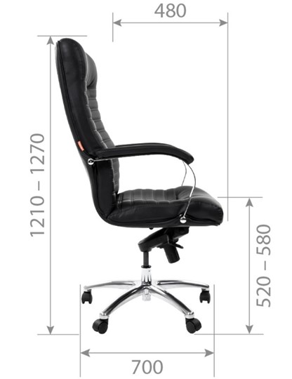 Офисное кресло CHAIRMAN 480 экожа черная в Москве - изображение 4