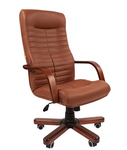 Кресло компьютерное CHAIRMAN 480 WD, экокожа, цвет коричневый в Москве