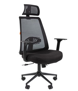 Кресло компьютерное CHAIRMAN 535 BLACK Сетчатый акрил черный / Полиэстер черный в Подольске