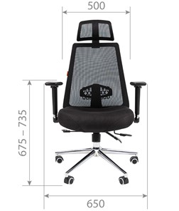 Офисное кресло CHAIRMAN 535 LUX сетчатый акрил черный / полиэстер черный в Подольске - предосмотр 4