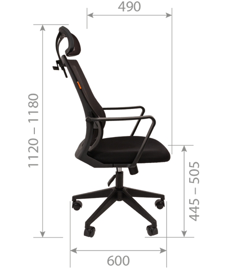 Офисное кресло CHAIRMAN 545 сетка/ткань серый в Москве - изображение 2