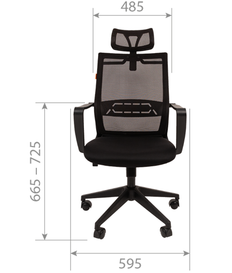 Офисное кресло CHAIRMAN 545 сетка/ткань серый в Москве - изображение 1