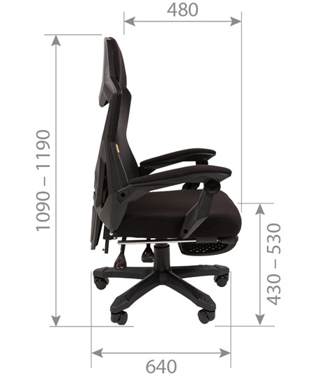 Компьютерное кресло CHAIRMAN 571 с подставкой для ног , Сетчатый акрил черный / Полиэстер черный в Подольске - изображение 7