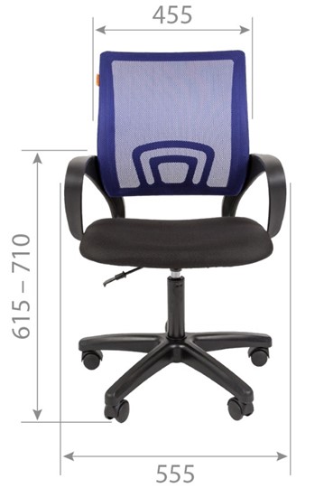 Компьютерное кресло CHAIRMAN 696 black LT, голубое в Москве - изображение 1