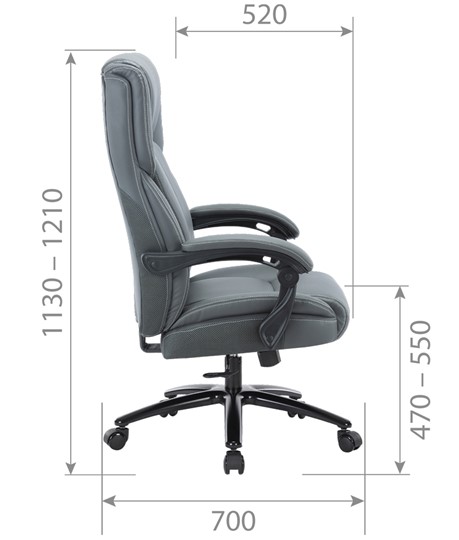 Компьютерное кресло CHAIRMAN CH415 эко кожа серая в Одинцово - изображение 4