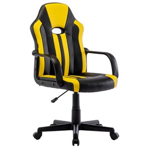 Кресло офисное RABIX "Stripe GM-202", экокожа, черное/желтое, 532510 в Химках
