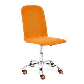 Кресло компьютерное RIO флок/кож/зам, оранжевый/оранжевый, арт.14188 в Химках