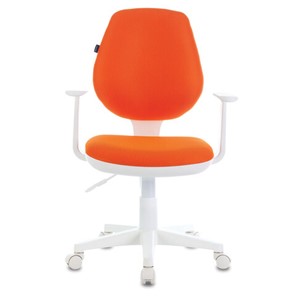 Кресло Brabix Fancy MG-201W (с подлокотниками, пластик белый, оранжевое) 532410 в Подольске - предосмотр