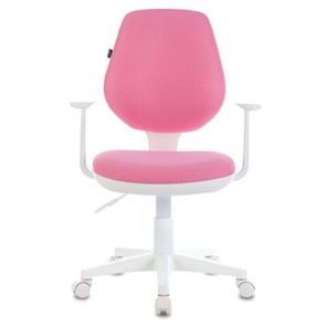 Кресло компьютерное Brabix Fancy MG-201W (с подлокотниками, пластик белый, розовое) 532409 в Серпухове