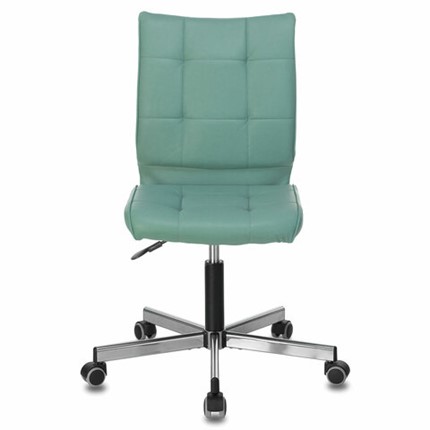 Офисное кресло Brabix Stream MG-314 (без подлокотников, пятилучие серебристое, экокожа, серо-голубое) 532079 в Подольске - изображение